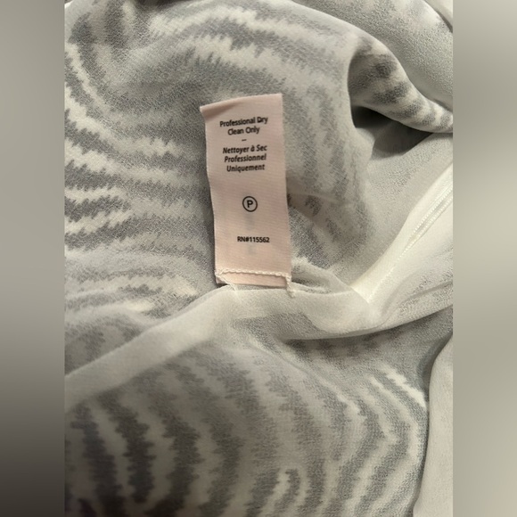 Cinq A Sept One Shoulder Asymmetric Ruffle Hem Silk Dress Size 2 Navy/Ivory NWT - Picture 8 of 12